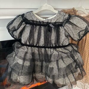 Janie and Jack Black and White Polka Dot Dress